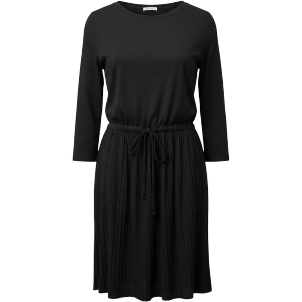 J.Jill Womens Dress M Petite Black Pleated Drawstring Waist 3/4 Sleeve Jersey